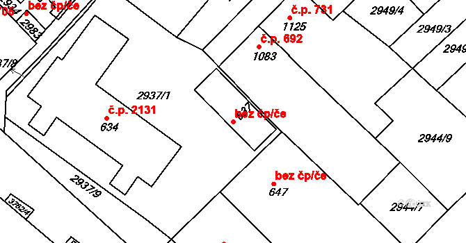 Rakovník 44431724 na parcele st. 637 v KÚ Rakovník, Katastrální mapa