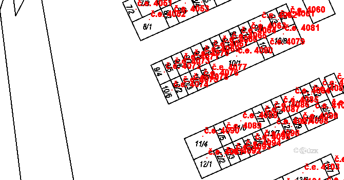 Kadaň 4074 na parcele st. 10/6 v KÚ Bystřice u Kadaně, Katastrální mapa