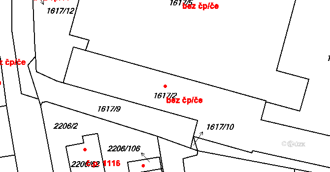 Pelhřimov 45258724 na parcele st. 1617/2 v KÚ Pelhřimov, Katastrální mapa