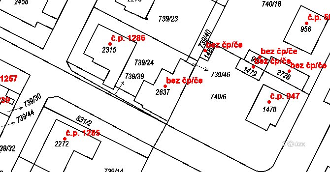 Neratovice 49500724 na parcele st. 2637 v KÚ Neratovice, Katastrální mapa
