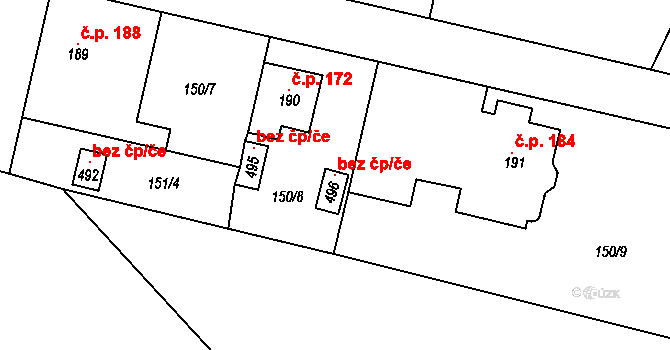 Albrechtice nad Orlicí 96758724 na parcele st. 496 v KÚ Albrechtice nad Orlicí, Katastrální mapa
