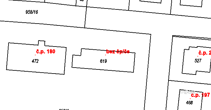 Kozojedy 102058725 na parcele st. 619 v KÚ Kozojedy u Kostelce nad Černými Lesy, Katastrální mapa