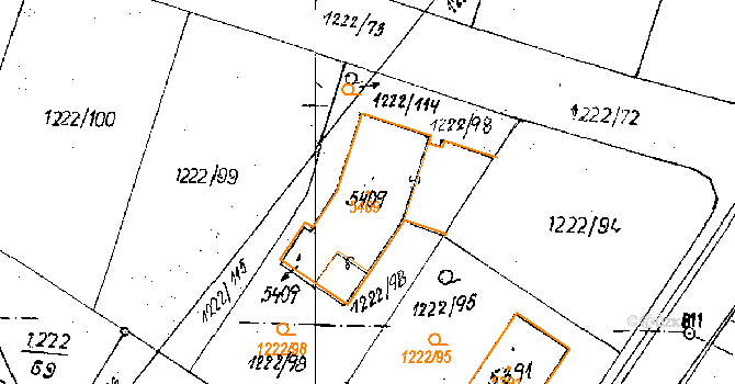 Poděbrady V 156, Poděbrady na parcele st. 5409 v KÚ Poděbrady, Katastrální mapa
