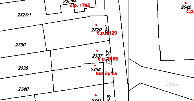 Vracov 1058 na parcele st. 2337 v KÚ Vracov, Katastrální mapa