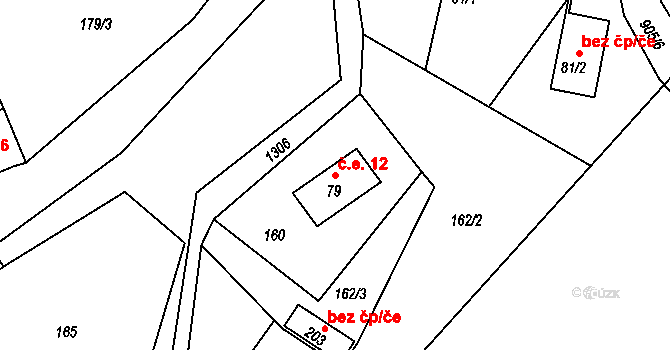 Arnoltice 12, Bulovka na parcele st. 79 v KÚ Arnoltice u Bulovky, Katastrální mapa