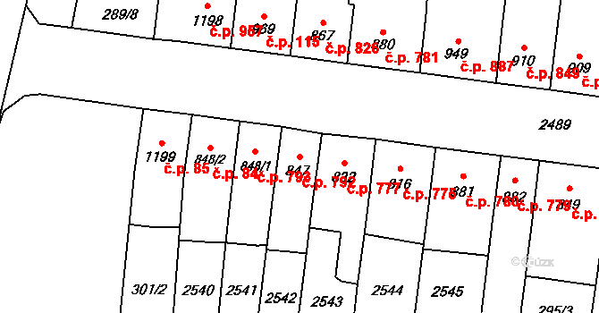 Hořice 792 na parcele st. 847 v KÚ Hořice v Podkrkonoší, Katastrální mapa