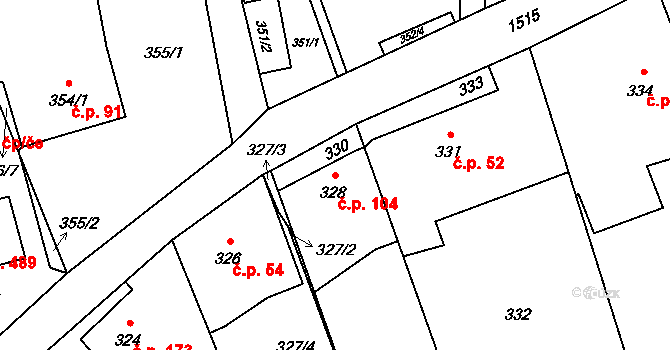 Záblatí 104, Bohumín na parcele st. 328 v KÚ Záblatí u Bohumína, Katastrální mapa