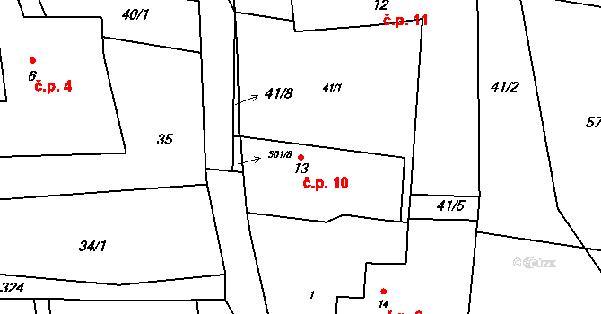 Vlásenice-Drbohlavy 10, Pelhřimov na parcele st. 13 v KÚ Vlásenice-Drbohlavy, Katastrální mapa