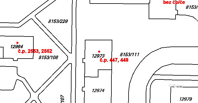Doudlevce 447,448, Plzeň na parcele st. 12973 v KÚ Plzeň, Katastrální mapa