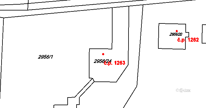 Dolní Lutyně 1263 na parcele st. 2956/24 v KÚ Dolní Lutyně, Katastrální mapa