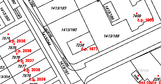 Beroun-Město 1877, Beroun na parcele st. 7238 v KÚ Beroun, Katastrální mapa