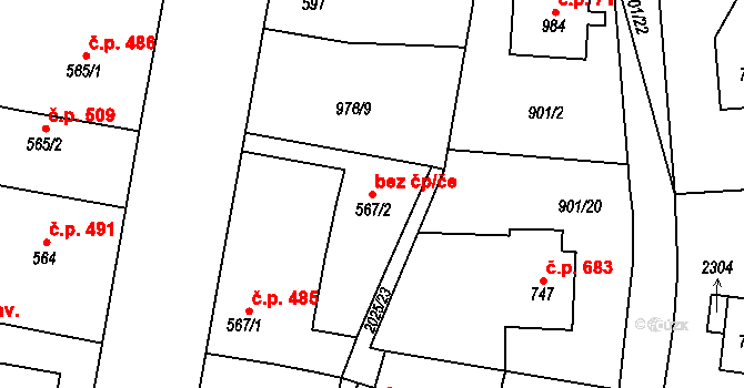 Blatná 41500725 na parcele st. 567/2 v KÚ Blatná, Katastrální mapa