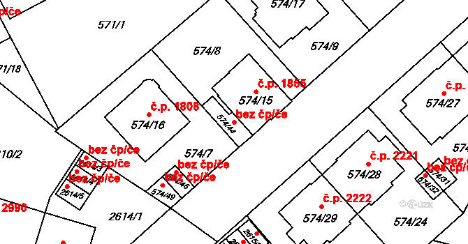 Opava 43797725 na parcele st. 574/44 v KÚ Opava-Předměstí, Katastrální mapa