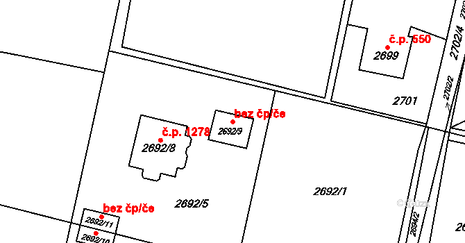 Orlová 43965725 na parcele st. 2692/9 v KÚ Poruba u Orlové, Katastrální mapa