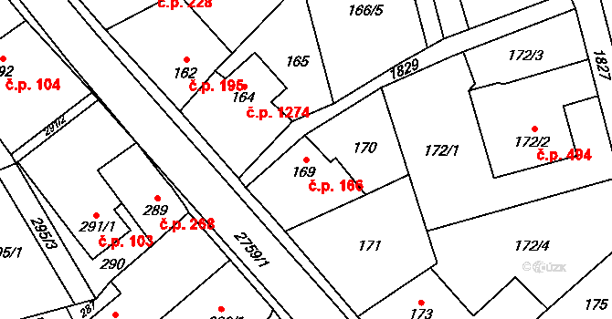 Kylešovice 166, Opava na parcele st. 169 v KÚ Kylešovice, Katastrální mapa