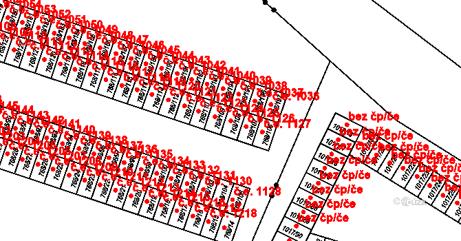 Pudlov 1125, Bohumín na parcele st. 768/108 v KÚ Pudlov, Katastrální mapa