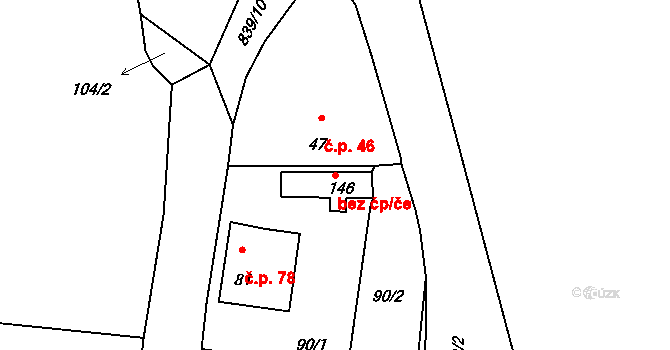 Horšice 47975725 na parcele st. 146 v KÚ Horšice, Katastrální mapa