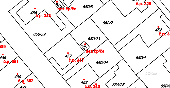 Borohrádek 49948725 na parcele st. 787 v KÚ Borohrádek, Katastrální mapa