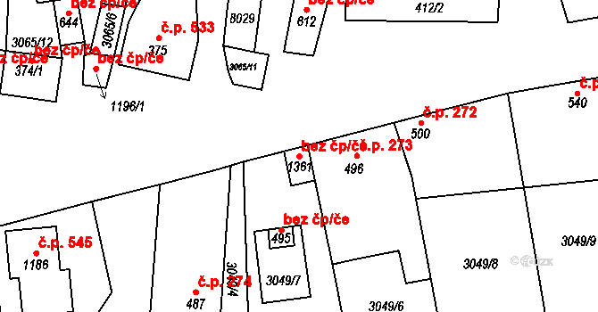 Březí 88325725 na parcele st. 1361 v KÚ Březí u Mikulova, Katastrální mapa