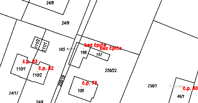 Humpolec 101465726 na parcele st. 167 v KÚ Petrovice u Humpolce, Katastrální mapa