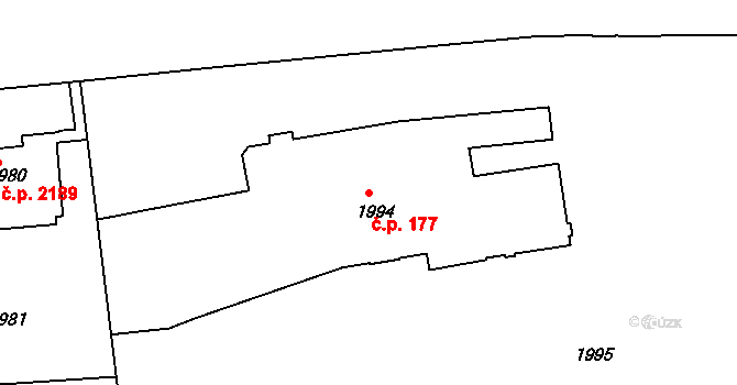 Smíchov 177, Praha na parcele st. 1994 v KÚ Smíchov, Katastrální mapa