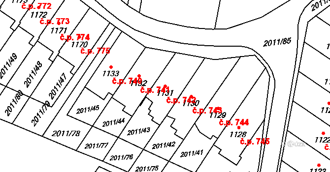 Rtyně v Podkrkonoší 742 na parcele st. 1131 v KÚ Rtyně v Podkrkonoší, Katastrální mapa