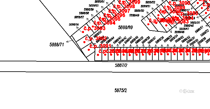 Přerov I-Město 3081, Přerov na parcele st. 5888/44 v KÚ Přerov, Katastrální mapa