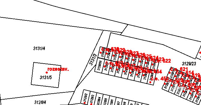 Bystřice nad Pernštejnem 630 na parcele st. 3129/65 v KÚ Bystřice nad Pernštejnem, Katastrální mapa