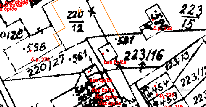 Trhová Kamenice 38072726 na parcele st. 581 v KÚ Trhová Kamenice, Katastrální mapa