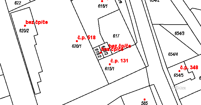 Dubí 39119726 na parcele st. 616/2 v KÚ Dubí u Teplic, Katastrální mapa