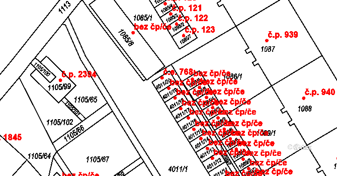 Mizerov 804, Karviná na parcele st. 4011/19 v KÚ Karviná-město, Katastrální mapa