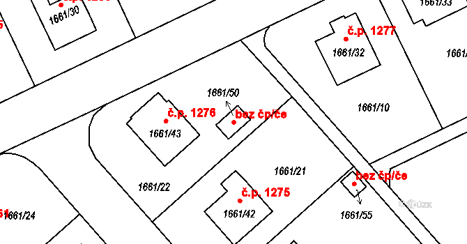 Pelhřimov 41954726 na parcele st. 1661/50 v KÚ Pelhřimov, Katastrální mapa