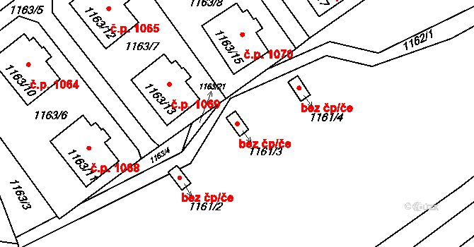 Šluknov 43209726 na parcele st. 1161/3 v KÚ Šluknov, Katastrální mapa