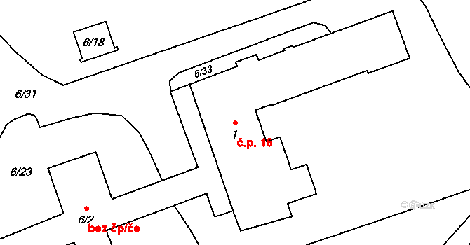 Chuchelná 16 na parcele st. 1 v KÚ Chuchelná, Katastrální mapa