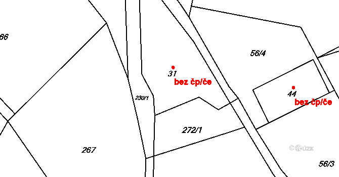 Úbislavice 45970726 na parcele st. 31 v KÚ Česká Proseč, Katastrální mapa