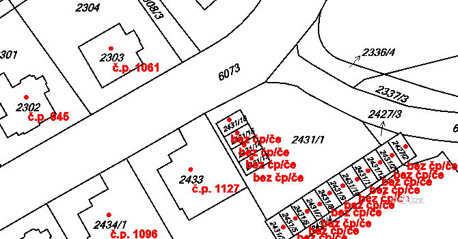 Liberec 47005726 na parcele st. 2431/16 v KÚ Liberec, Katastrální mapa