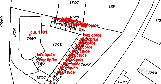 Liberec 47138726 na parcele st. 1675 v KÚ Rochlice u Liberce, Katastrální mapa