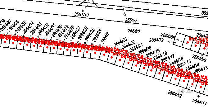 Holešov 47578726 na parcele st. 2664/23 v KÚ Holešov, Katastrální mapa