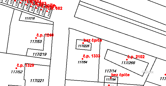 Český Těšín 47584726 na parcele st. 117/225 v KÚ Český Těšín, Katastrální mapa