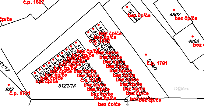 Kroměříž 50036726 na parcele st. 5126 v KÚ Kroměříž, Katastrální mapa