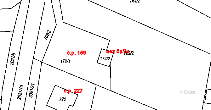 Losiná 96607726 na parcele st. 172/2 v KÚ Losiná u Plzně, Katastrální mapa