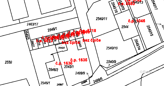 Kadaň 104569727 na parcele st. 2545/3 v KÚ Kadaň, Katastrální mapa