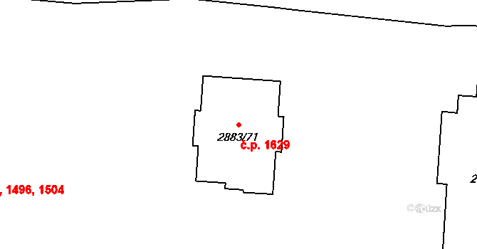 Přerov I-Město 1629, Přerov na parcele st. 2883/71 v KÚ Přerov, Katastrální mapa