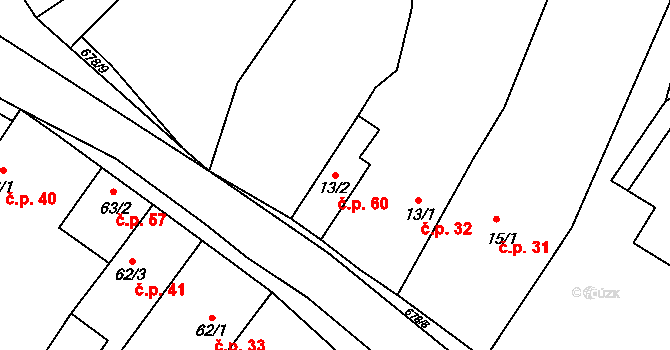 Solopysky 60, Suchdol na parcele st. 13/2 v KÚ Solopysky u Kutné Hory, Katastrální mapa