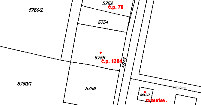 Rychvald 1384 na parcele st. 5755 v KÚ Rychvald, Katastrální mapa