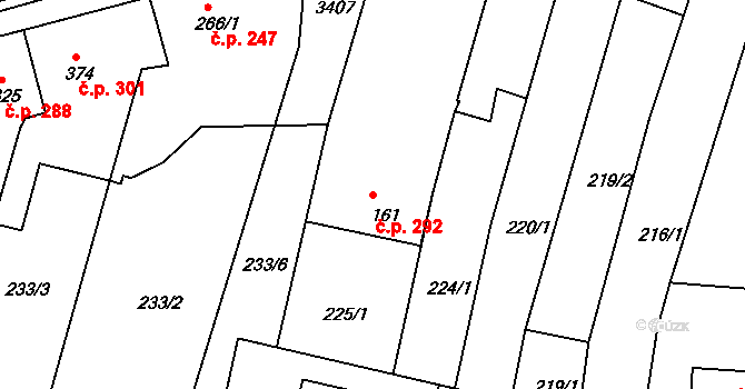 Staňkov I 292, Staňkov na parcele st. 161 v KÚ Staňkov-město, Katastrální mapa