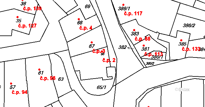 Sivice 2 na parcele st. 66 v KÚ Sivice, Katastrální mapa