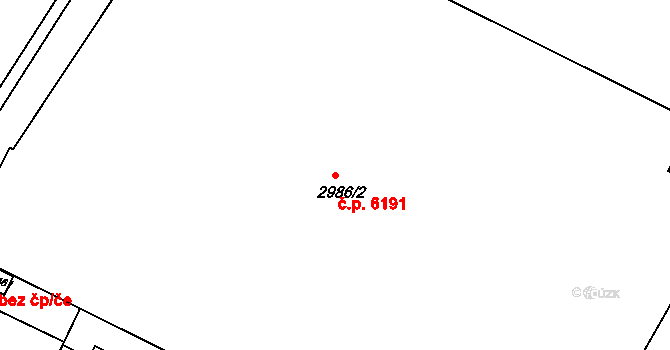 Poruba 6191, Ostrava na parcele st. 2986/2 v KÚ Poruba, Katastrální mapa
