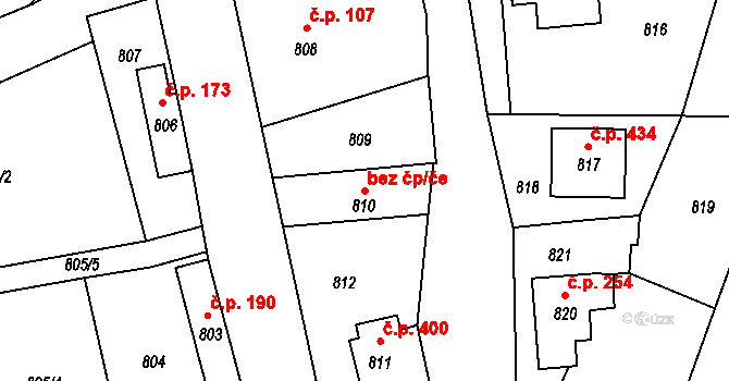 Jablůnka 39533727 na parcele st. 810 v KÚ Jablůnka, Katastrální mapa