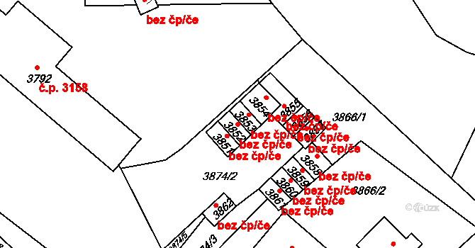 Česká Lípa 39730727 na parcele st. 3852 v KÚ Česká Lípa, Katastrální mapa